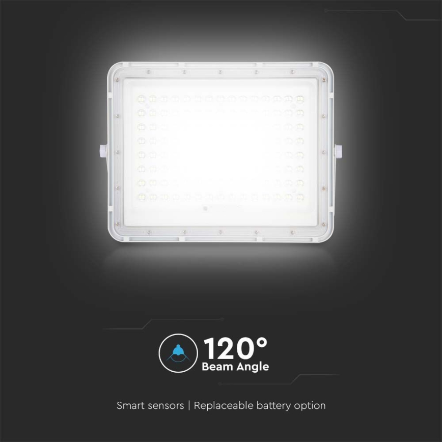 LED Solcellstrålkastare utomhus LED/20W/3,2V 6400K vit IP65 + fjärrkontroll
