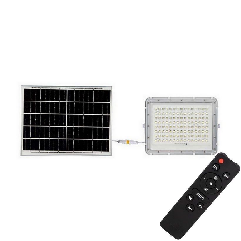 LED Solcellstrålkastare utomhus LED/20W/3,2V 6400K vit IP65 + fjärrkontroll