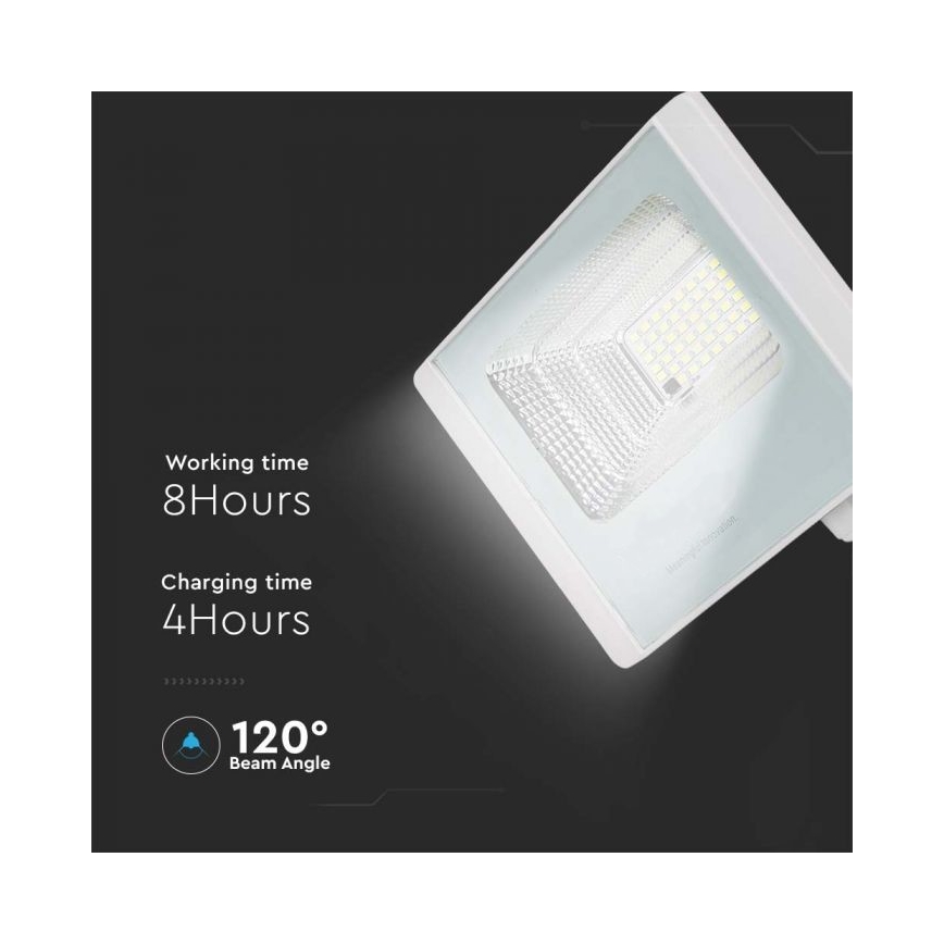 LED Solcellstrålkastare utomhus LED/20W/3,2V IP65 4000K + fjärrkontroll