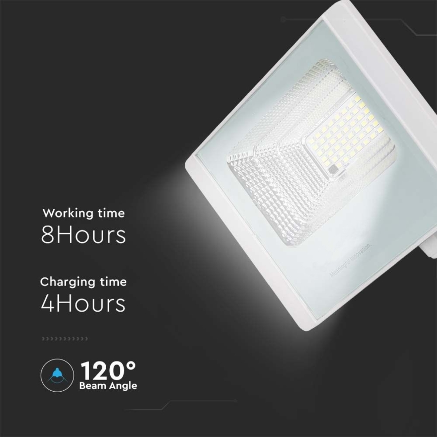 LED Solcellstrålkastare utomhus LED/20W/3,2V IP65 6400K 20000 mAh + fjärrkontroll
