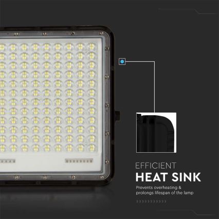 LED Solcellstrålkastare utomhus LED/30W/3,2V 4000K svart IP65 + fjärrkontroll