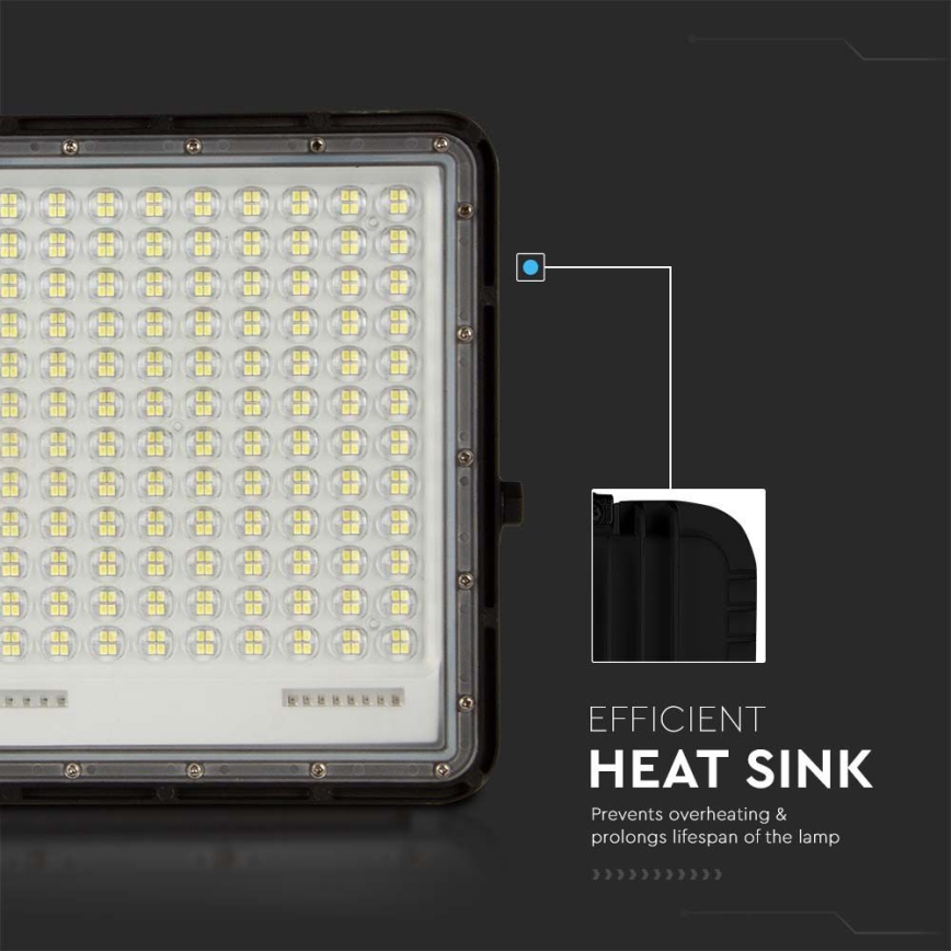 LED Solcellstrålkastare utomhus LED/30W/3,2V 4000K svart IP65 + fjärrkontroll