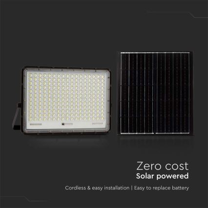 LED Solcellstrålkastare utomhus LED/30W/3,2V 4000K svart IP65 + fjärrkontroll