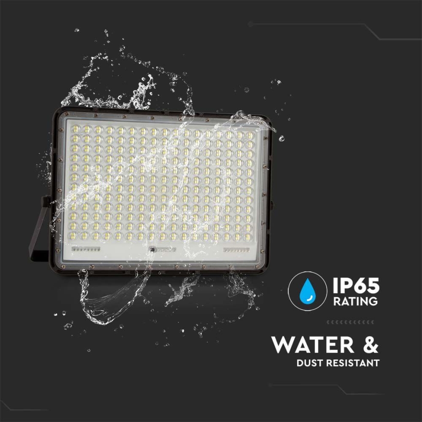 LED Solcellstrålkastare utomhus LED/30W/3,2V 4000K svart IP65 + fjärrkontroll