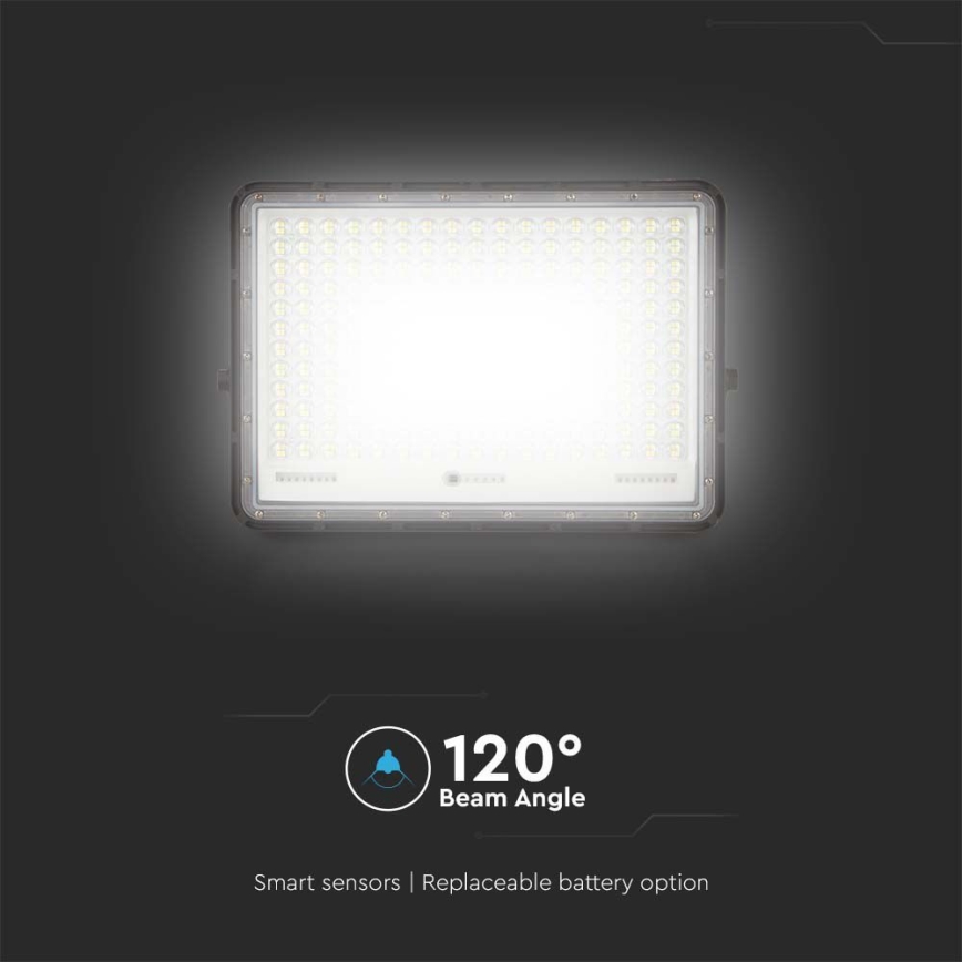 LED Solcellstrålkastare utomhus LED/30W/3,2V 4000K svart IP65 + fjärrkontroll