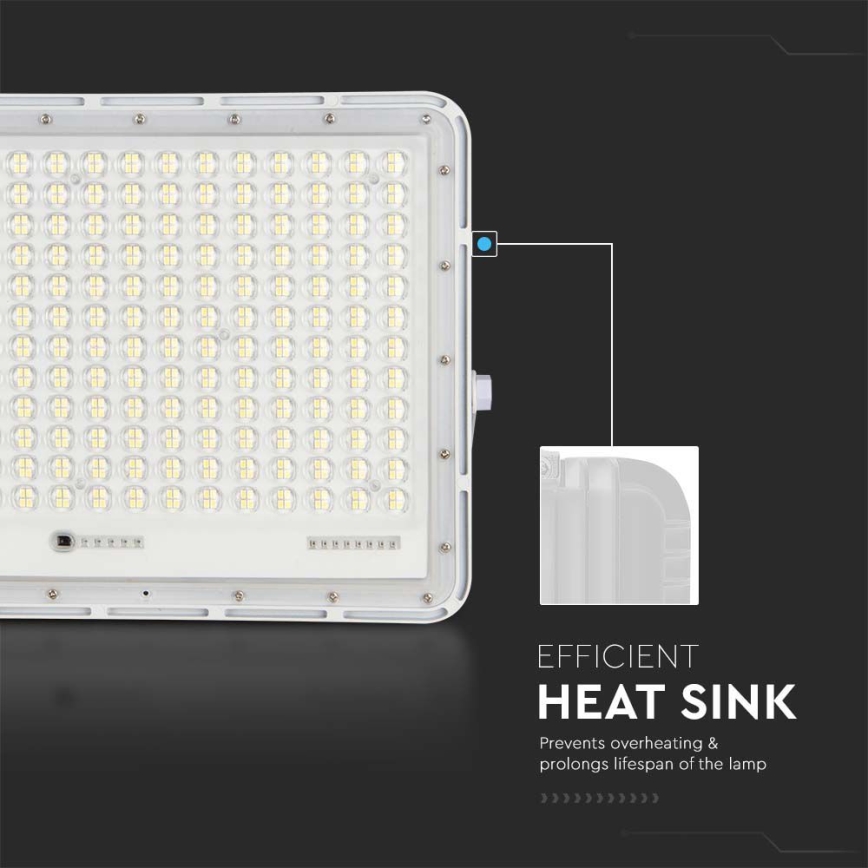 LED Solcellstrålkastare utomhus LED/30W/3,2V 4000K vit IP65 + fjärrkontroll