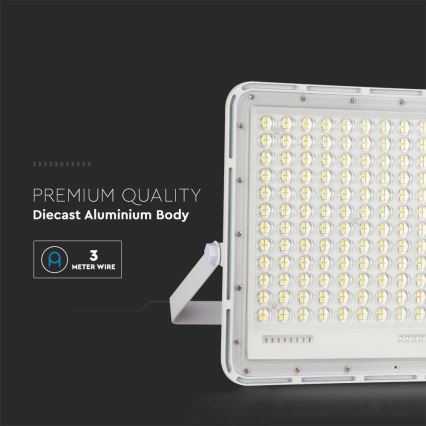 LED Solcellstrålkastare utomhus LED/30W/3,2V 4000K vit IP65 + fjärrkontroll