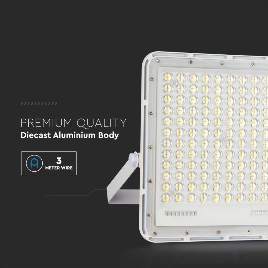 LED Solcellstrålkastare utomhus LED/30W/3,2V 4000K vit IP65 + fjärrkontroll