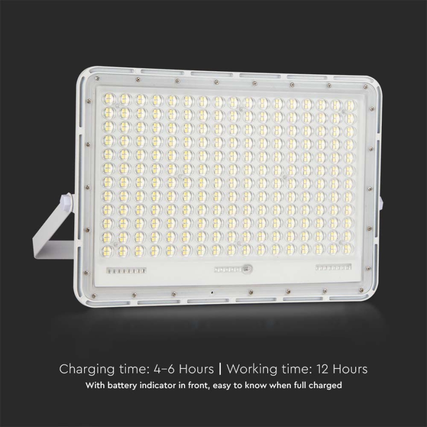 LED Solcellstrålkastare utomhus LED/30W/3,2V 4000K vit IP65 + fjärrkontroll