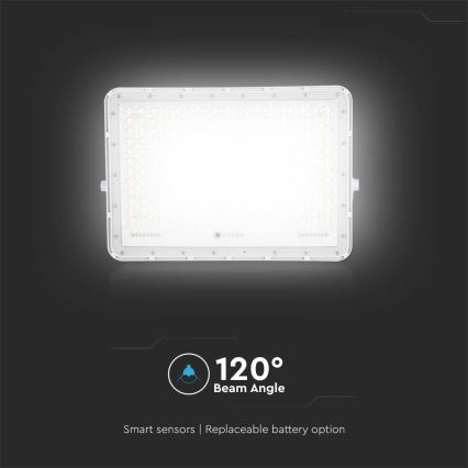 LED Solcellstrålkastare utomhus LED/30W/3,2V 4000K vit IP65 + fjärrkontroll