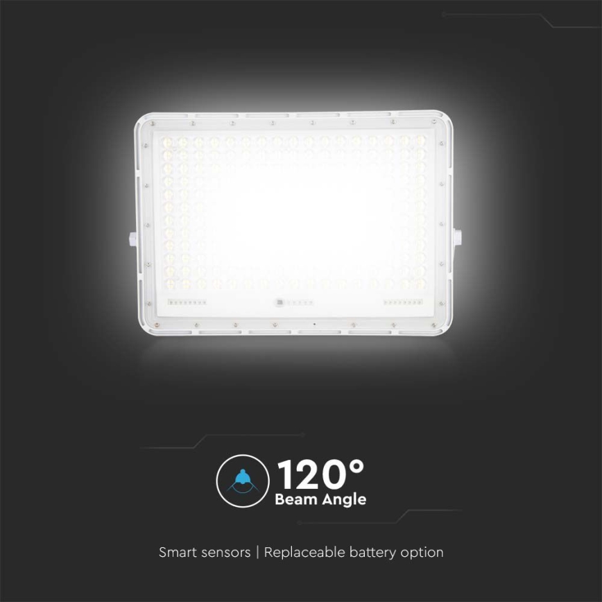 LED Solcellstrålkastare utomhus LED/30W/3,2V 4000K vit IP65 + fjärrkontroll