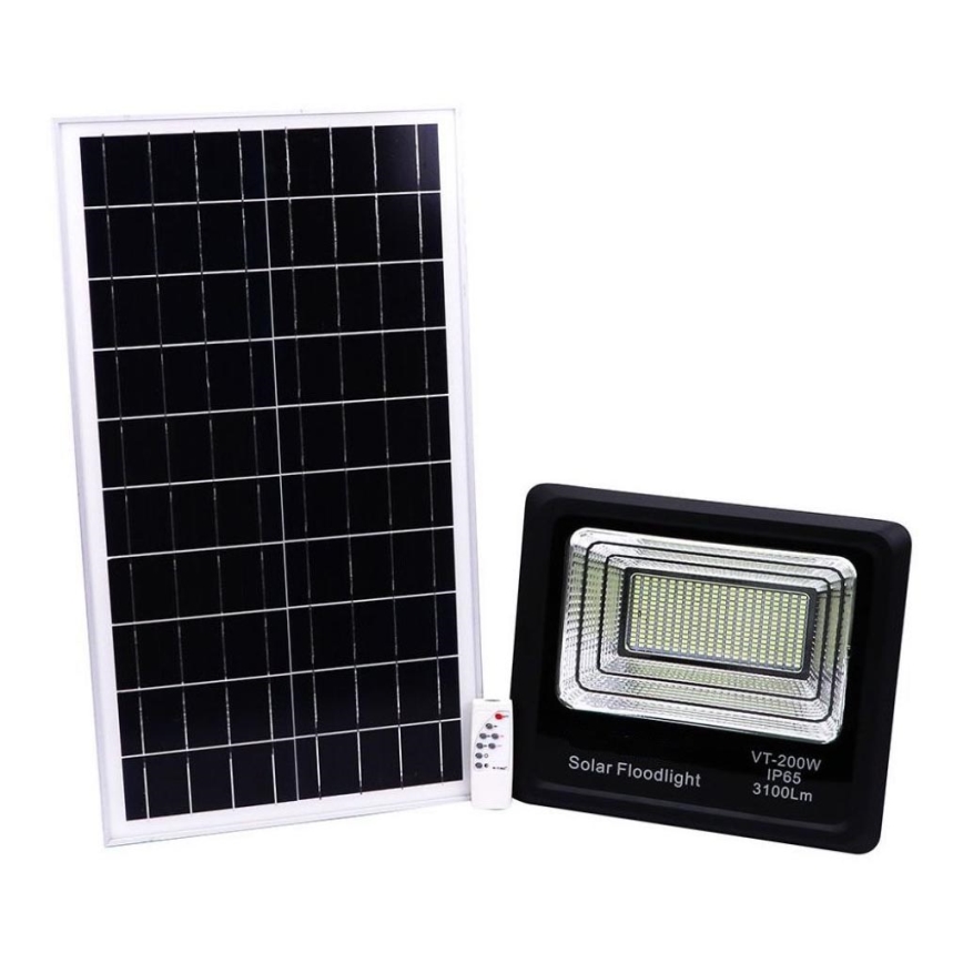 LED Solcellstrålkastare utomhus LED/40W/10V IP65 6000K + fjärrkontroll