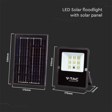 LED Solcellstrålkastare utomhus LED/6W/3,2V 4000K IP65 5000 mAh + fjärrkontroll