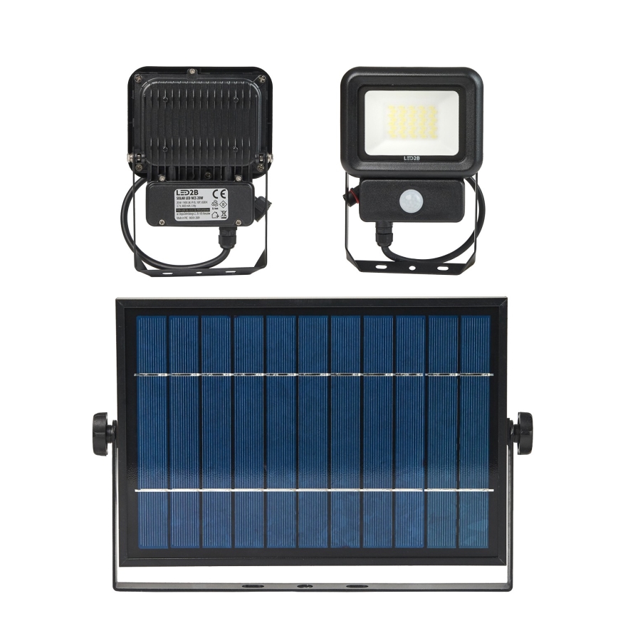 LED Solcellstrålkastare utomhus med sensor LED/20W/3,7V 6500K IP65 4400 mAh