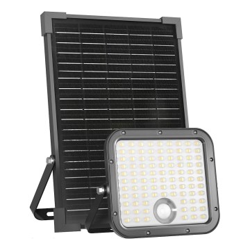 LED Solcellstrålkastare utomhus med sensor LED/30W/6,4V IP65 3000/4000K 6000 mAh + fjärrkontroll