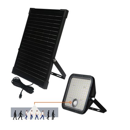 LED Solcellstrålkastare utomhus med sensor LED/30W/6,4V IP65 3000/4000K 6000 mAh + fjärrkontroll