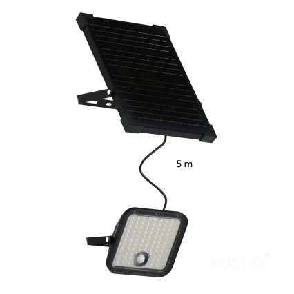 LED Solcellstrålkastare utomhus med sensor LED/30W/6,4V IP65 3000/4000K 6000 mAh + fjärrkontroll