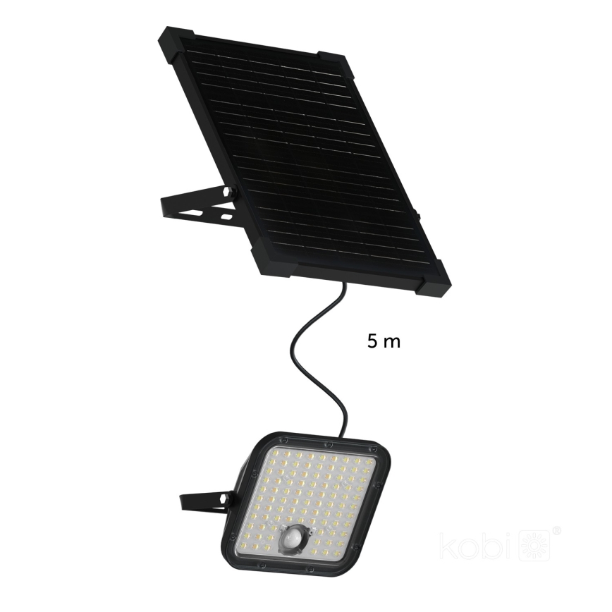 LED Solcellstrålkastare utomhus med sensor LED/30W/6,4V IP65 3000/4000K 6000 mAh + fjärrkontroll