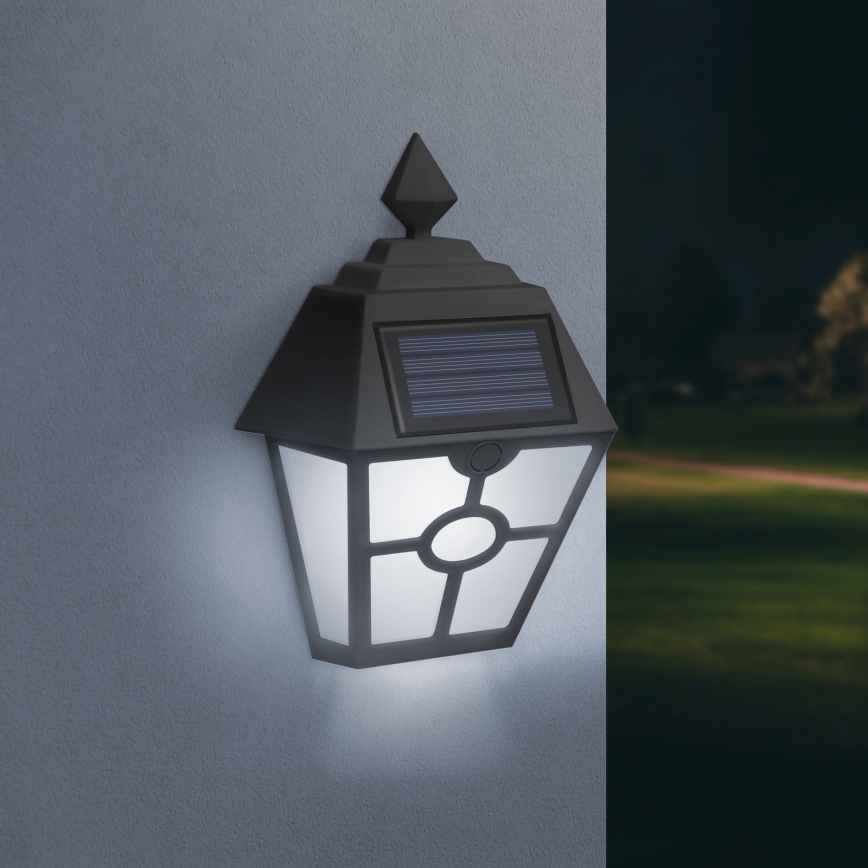 LED Solcellsvägglampa LED/1,2V 600mAh IP44 svart