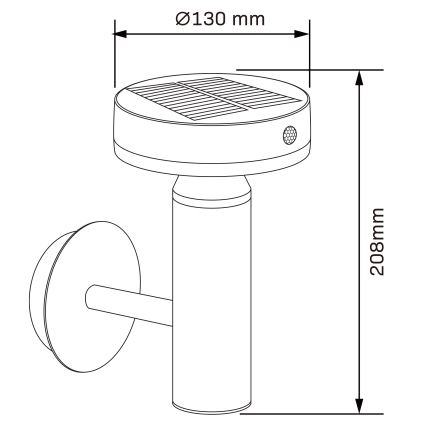 LED Solcellsvägglampa med sensor GWINEA LED/4,5W/3,7V 2000 mAh IP44 svart