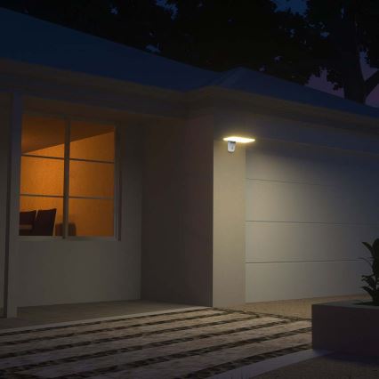 LED solcellsvägglampa med sensor LED/15W/3,2V 4000K/6000K IP65 6000 mAh vit