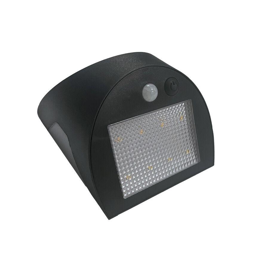 LED solcellsvägglampa med sensor LED/3W/3,7V 3000/4000K 1200 mAh IP54 svart