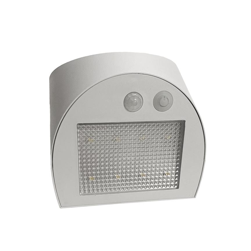 LED solcellsdriven vägglampa med sensor LED/3W/3,7V 3000/4000K 1200 mAh IP54 vit