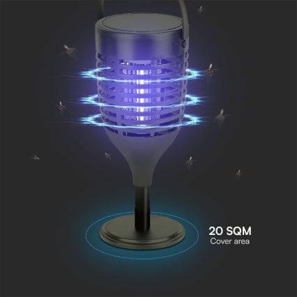 LED Solinsektszappare 3i1 LED/1,3W/3,7V IP24 20 mm 2200 mAh