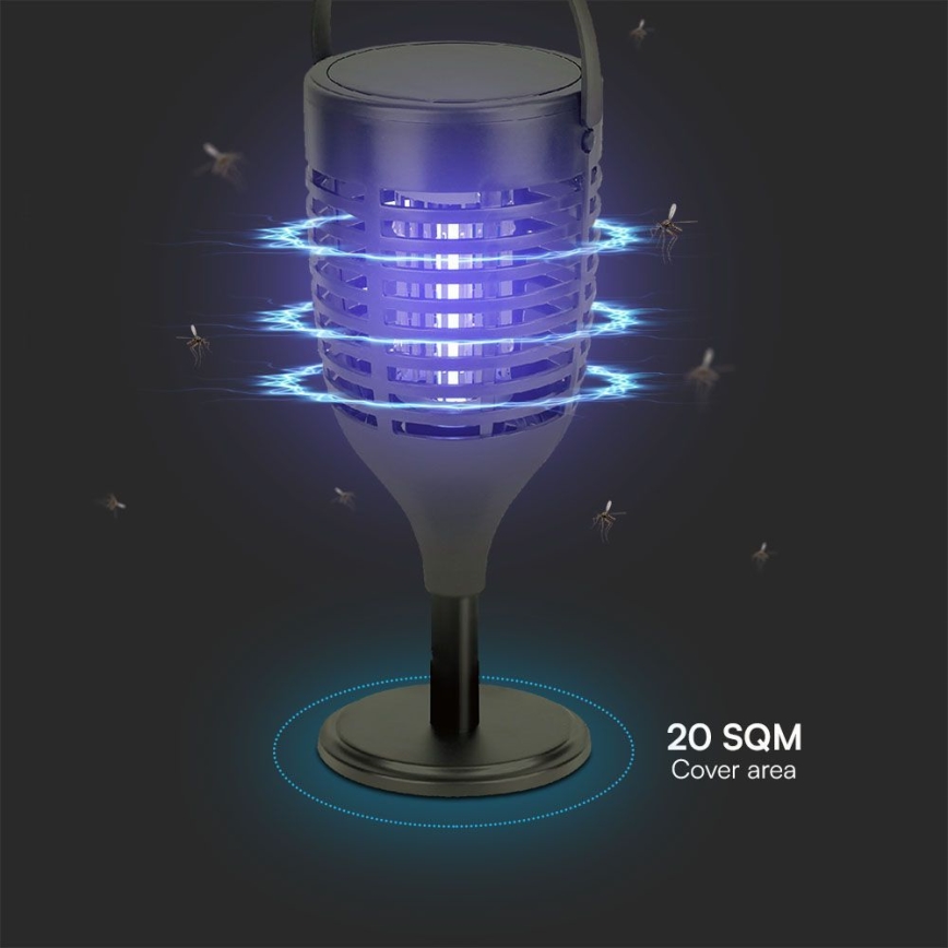 LED Solinsektszappare 3i1 LED/1,3W/3,7V IP24 20 mm 2200 mAh