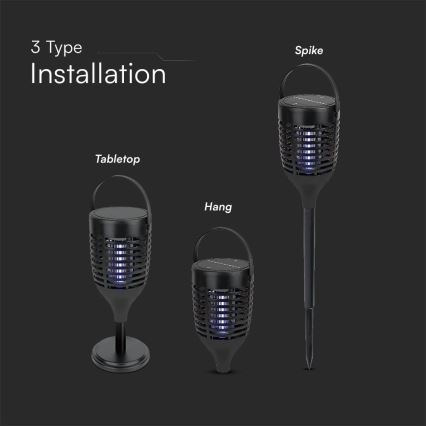 LED Solinsektszappare 3i1 LED/1,3W/3,7V IP24 20 mm 2200 mAh