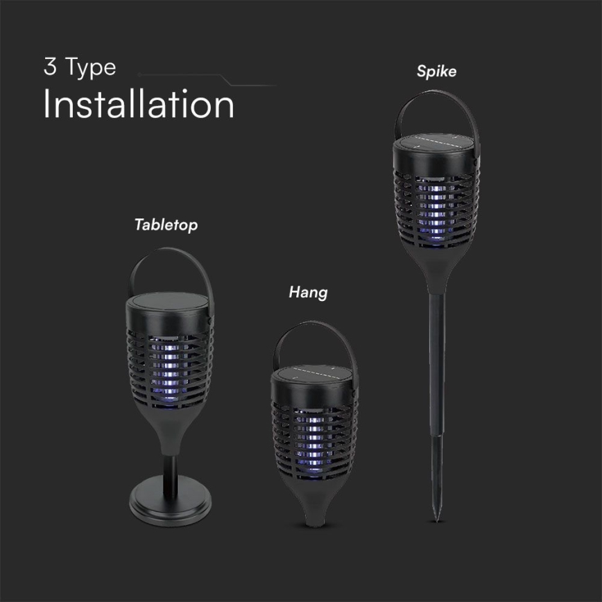 LED Solinsektszappare 3i1 LED/1,3W/3,7V IP24 20 mm 2200 mAh