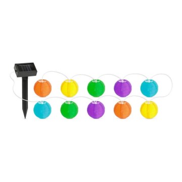 LED solkedja  10xLED/1,2V 3,7m IP44 flerfärgade