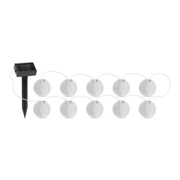 LED solkedja  10xLED/1,2V 3,7m IP44 kall vit 