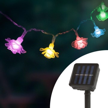 LED solkedja  med sensor  20xLED 2,3m IP44 flerfärgade