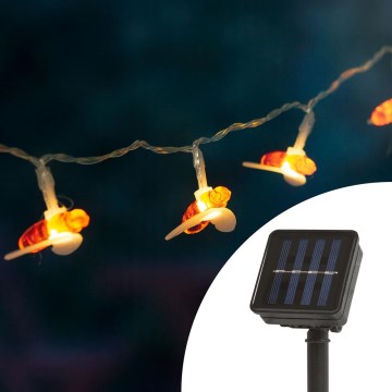 LED solkedja  med sensor  20xLED 2,3m IP44 varm vit 