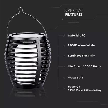 LED sollampa 1xLED/0,45W/3,7V IP44