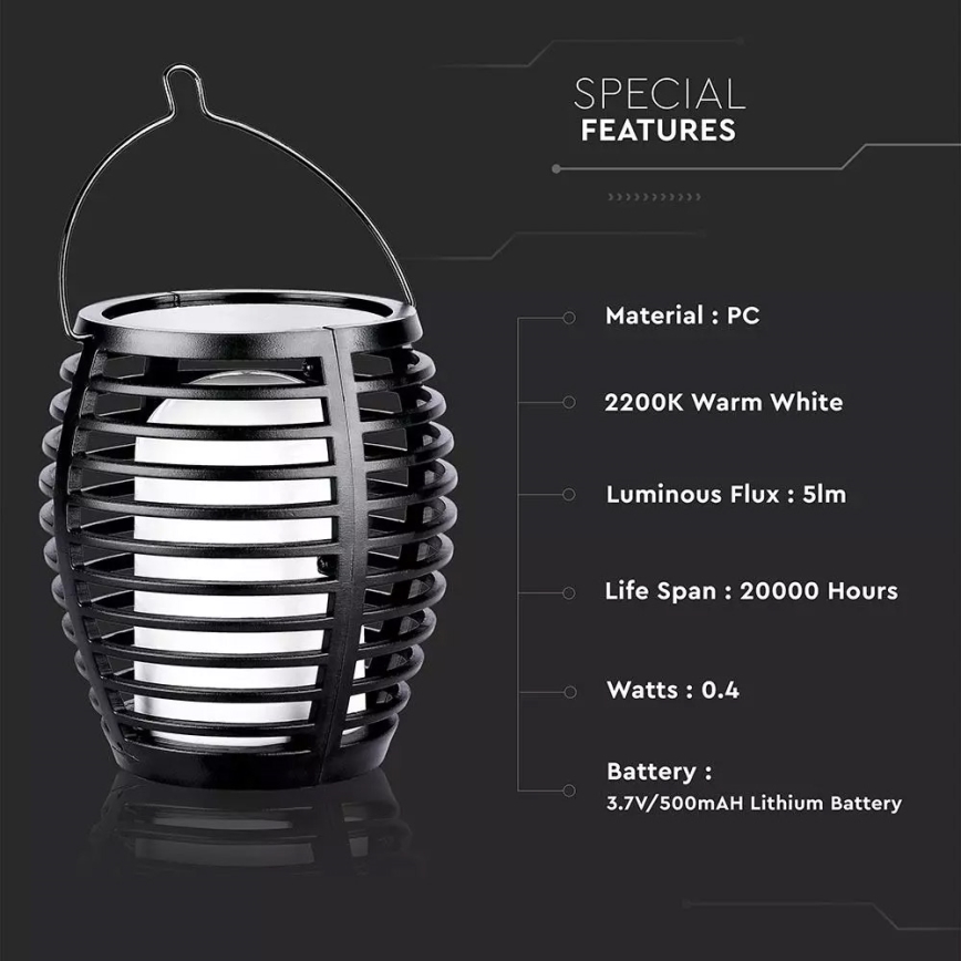 LED sollampa 1xLED/0,45W/3,7V IP44