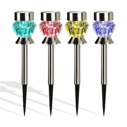 LED sollampa Kristall 2xLED-RGB/0,02W/1xAAA matt krom