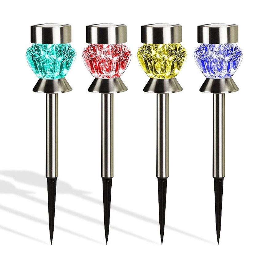 LED sollampa Kristall 2xLED-RGB/0,02W/1xAAA matt krom