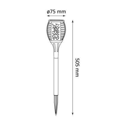 LED sollampa med sensor FUEGO LED/1,2V IP44