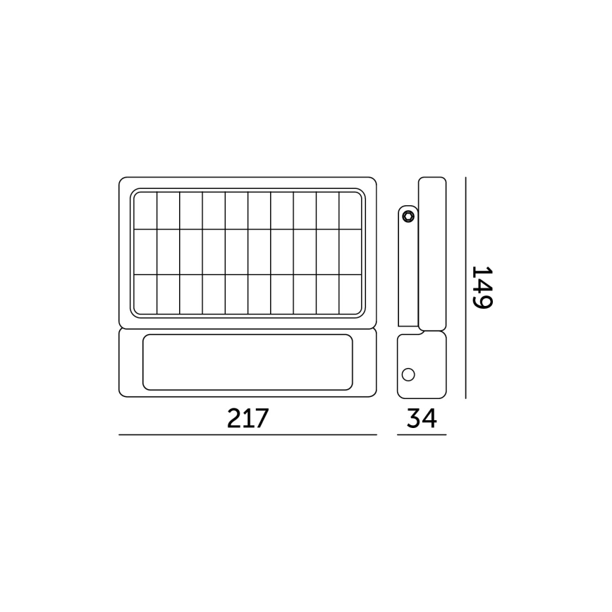 LED sollampa strålkastare med en sensor LED/5W/3,7V 4000K IP65