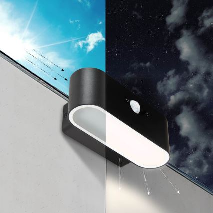 LED sollampa väggbelysning med en sensor SOLARIS2 LED/2,5W/3,7V 4000K IP44