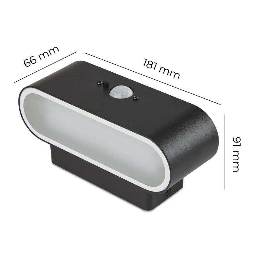 LED sollampa väggbelysning med en sensor SOLARIS2 LED/2,5W/3,7V 4000K IP44