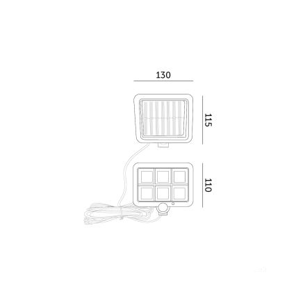LED solarlampa med sensor LED/1,5W/3,7V 6000K IP44 1200 mAh