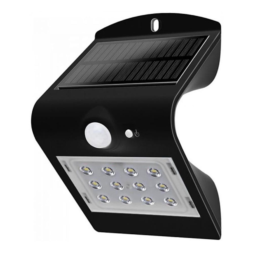 LED SolVägglampabelysning med sensor LED/1.5W/3,7V IP65 svart