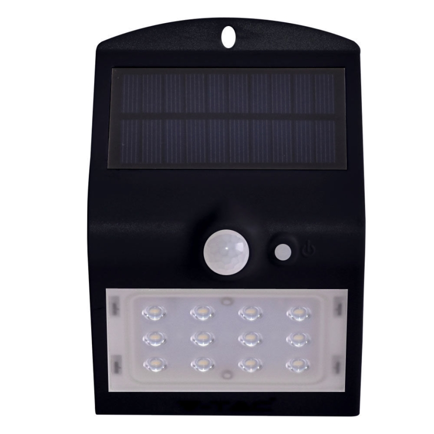 LED SolVägglampabelysning med sensor LED/1.5W/3,7V IP65 svart
