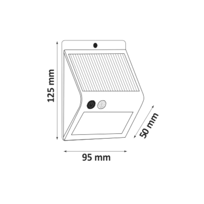 LED SolVägglampabelysning med sensor LED/2,2W IP44