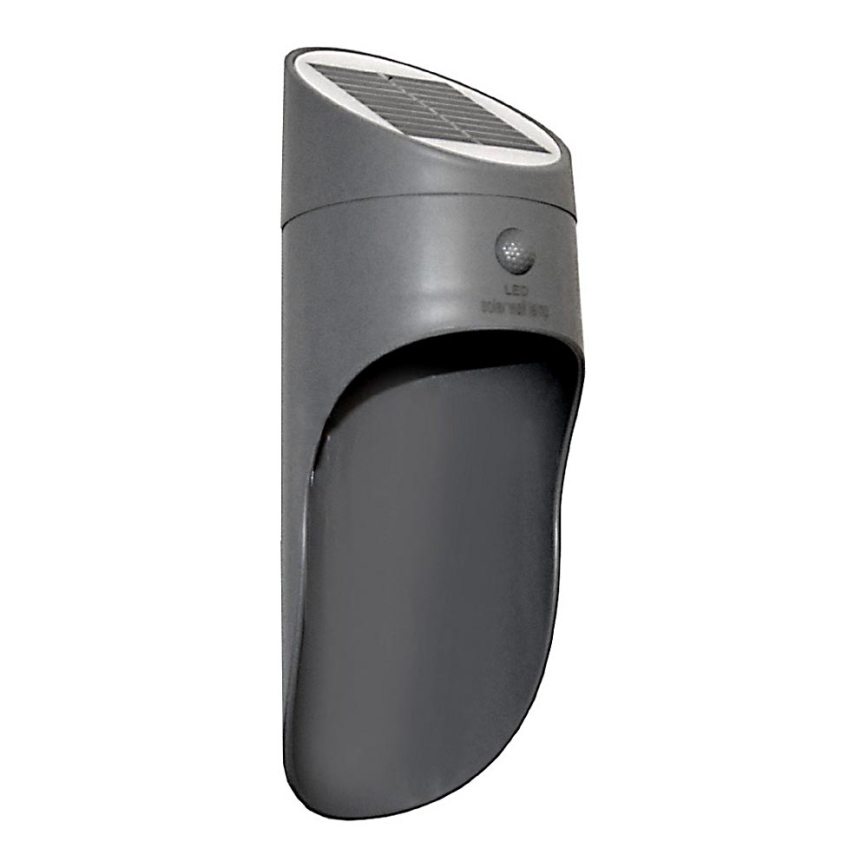LED SolVägglampabelysning med sensor PALESA LED/1W/3,7V IP65 grå