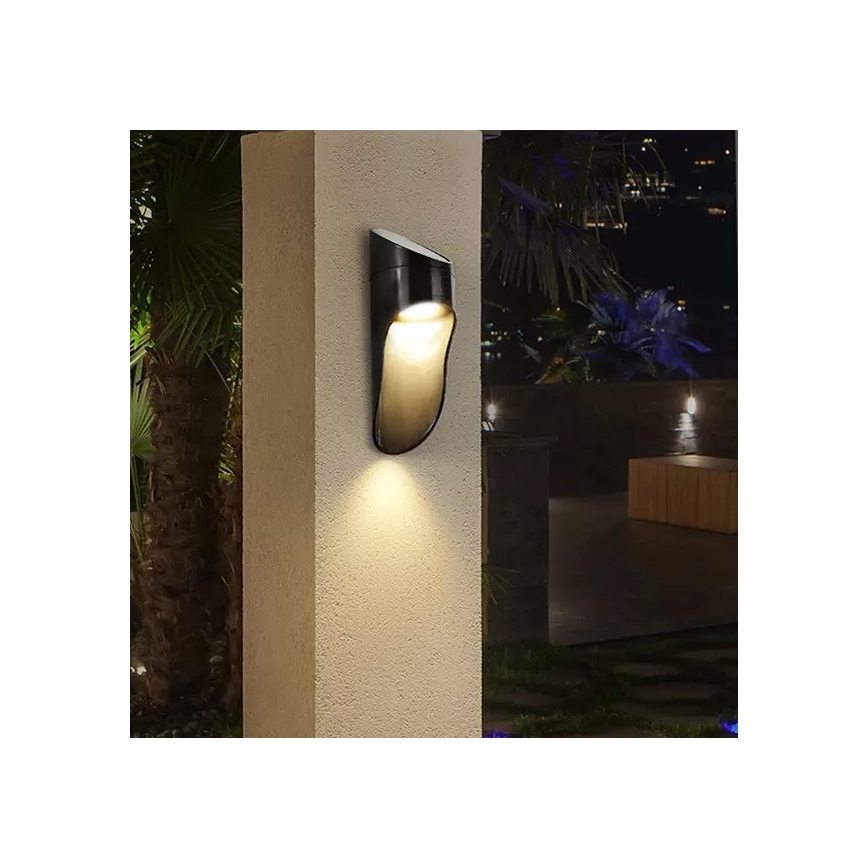 LED SolVägglampabelysning PALESA LED/1W/3,7V IP65 svart