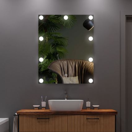LED Spegel med belysning 9xLED/1W/230V 3000/4000/6000K 50x40 cm IP44